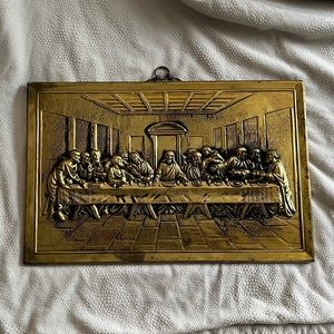 Vintage Brass ‘Last Supper’ by Leonardo da Vinci Wall Hanging